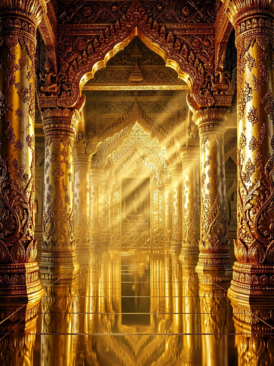 Golden Colonnade Light Rays